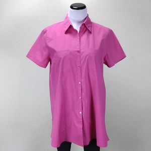 Take Nine Maternity Pink Short Sleeve Button Down